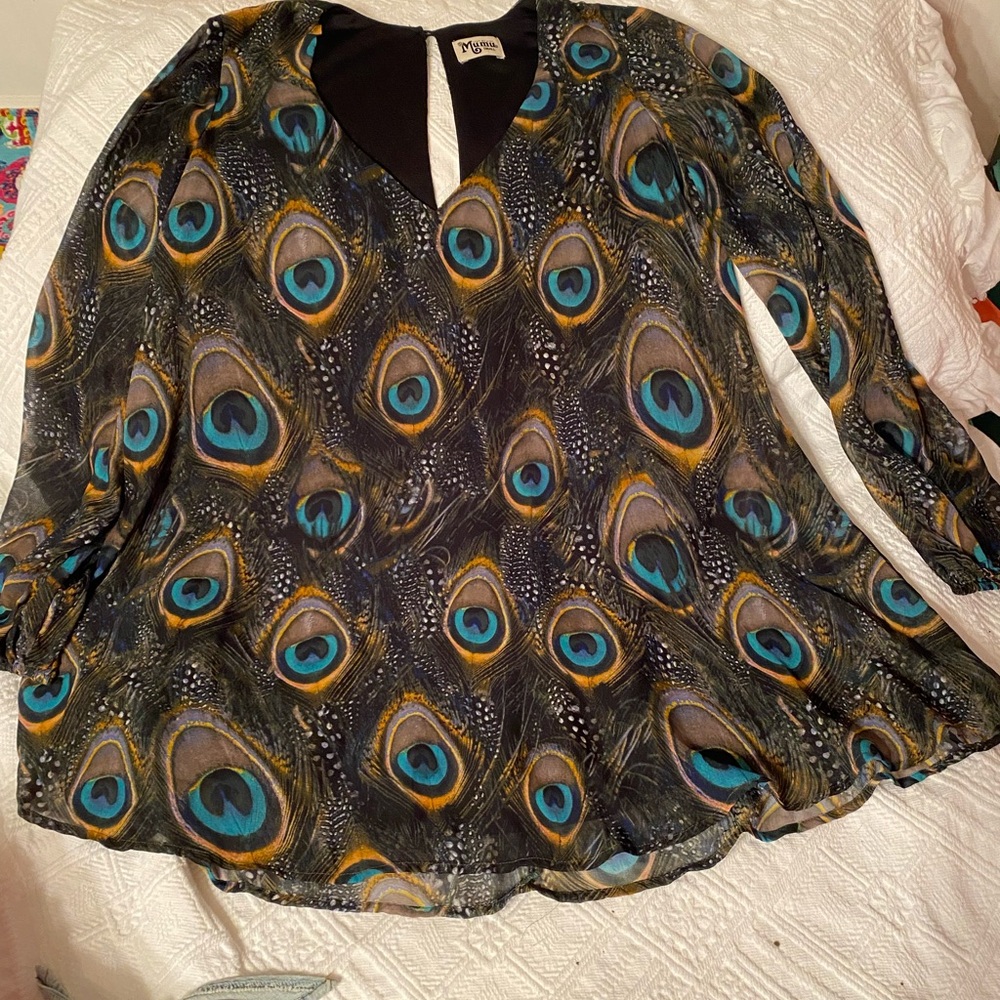 Show Me Your MuMu Peacock Feather Mini Dress